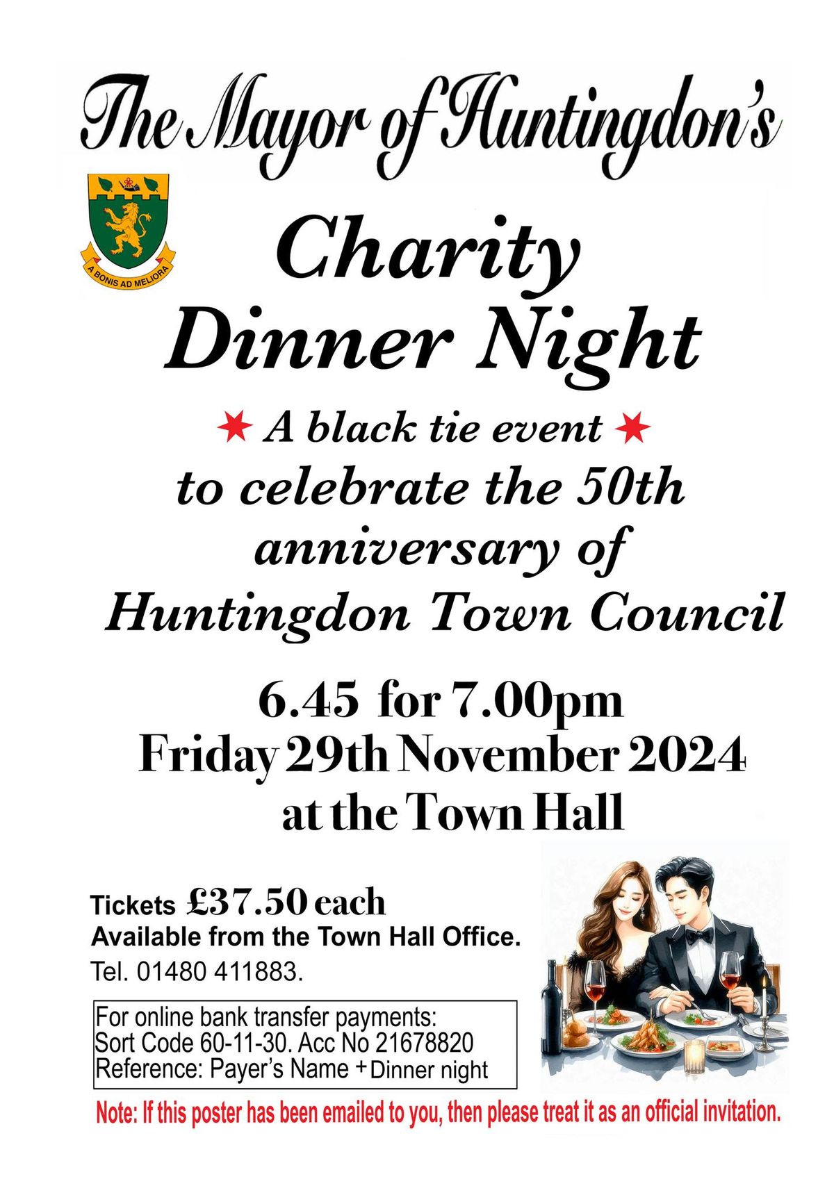 Mayor of Huntingdon's Black Tie Dinner