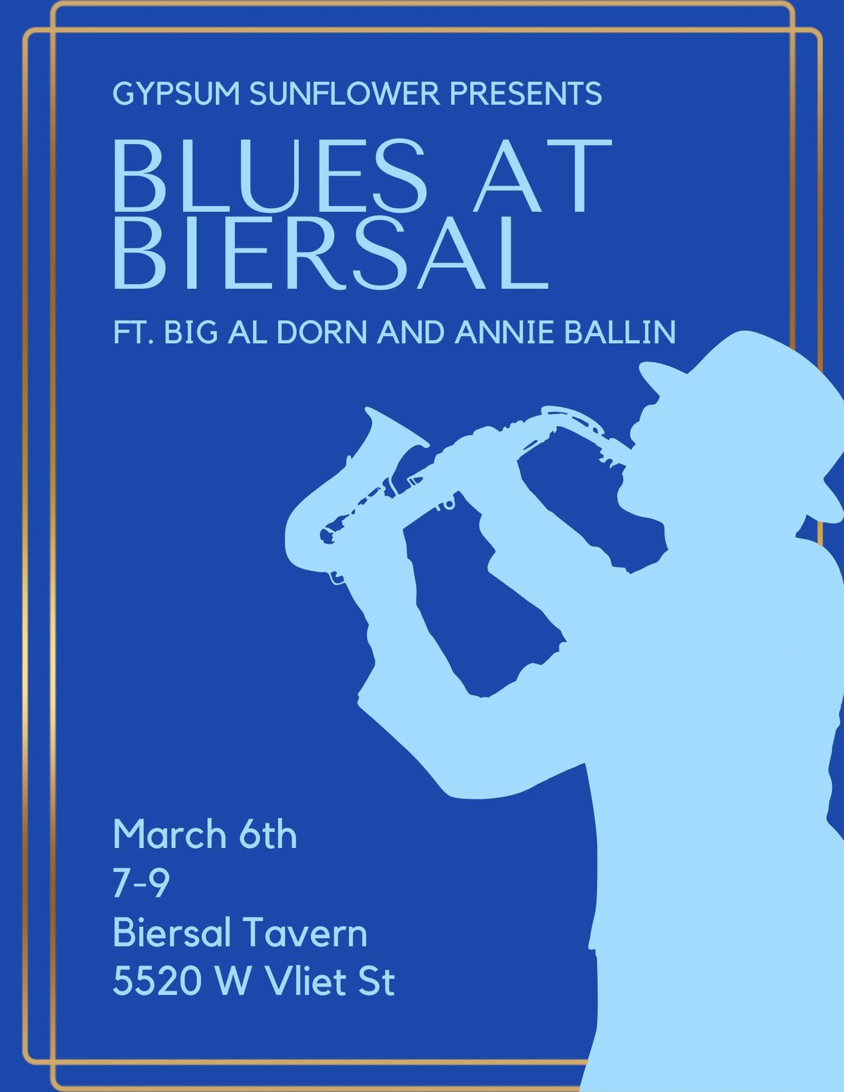 \ud83d\udd37Gypsum Sunflower Presents: Blues at Biersal ft. Big Al Dorn and Annie Ballin\ud83d\udd37