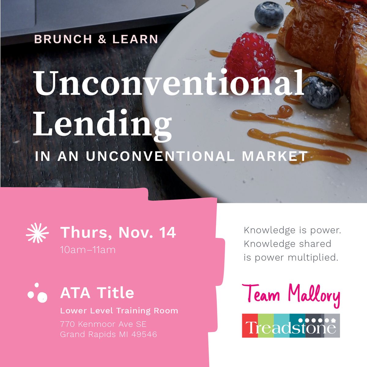 Brunch and Learn - Unconventional Lending in an Unconventional  Market