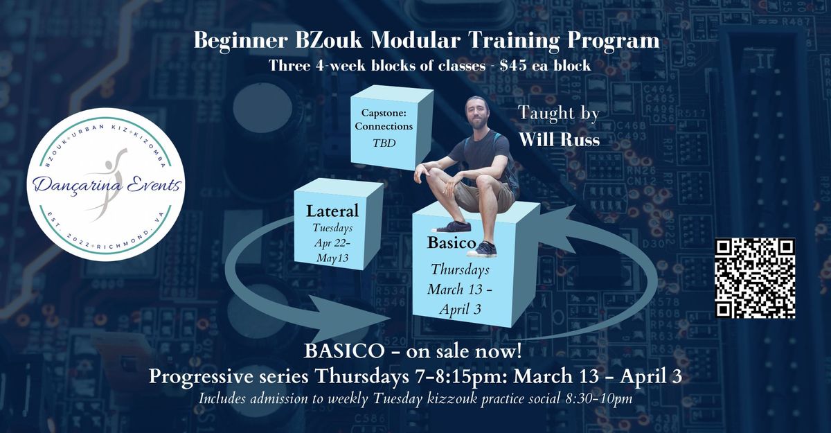 Basico beginner Zouk 4-week March-April 2025 session w\/ Will