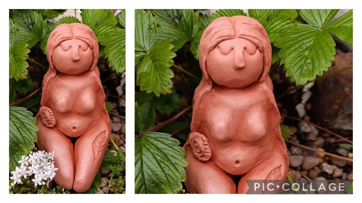 Clay Goddess Sculpture 