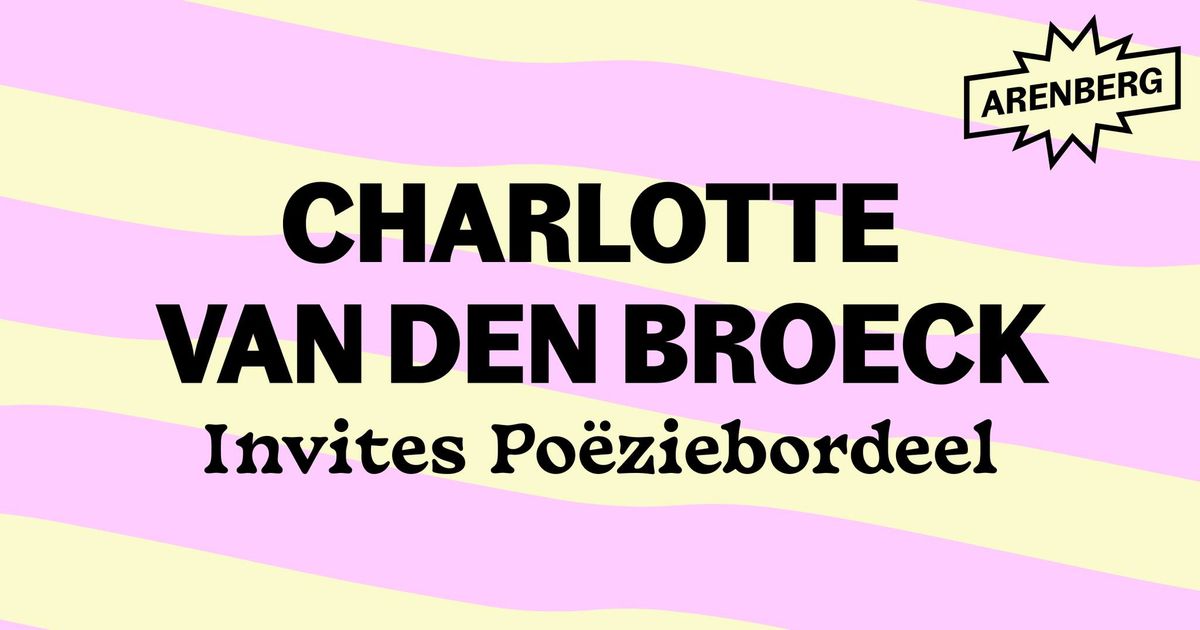 Charlotte Van den Broeck invites Po\u00ebziebordeel