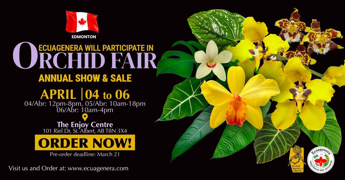 Ecuagenera will participate in Orchid Fair Annual Show & Sale