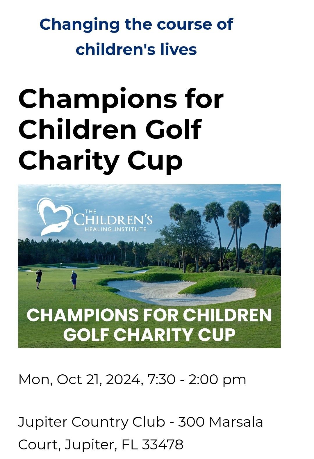 5th Annual Champions for Children Charity Golf Cup