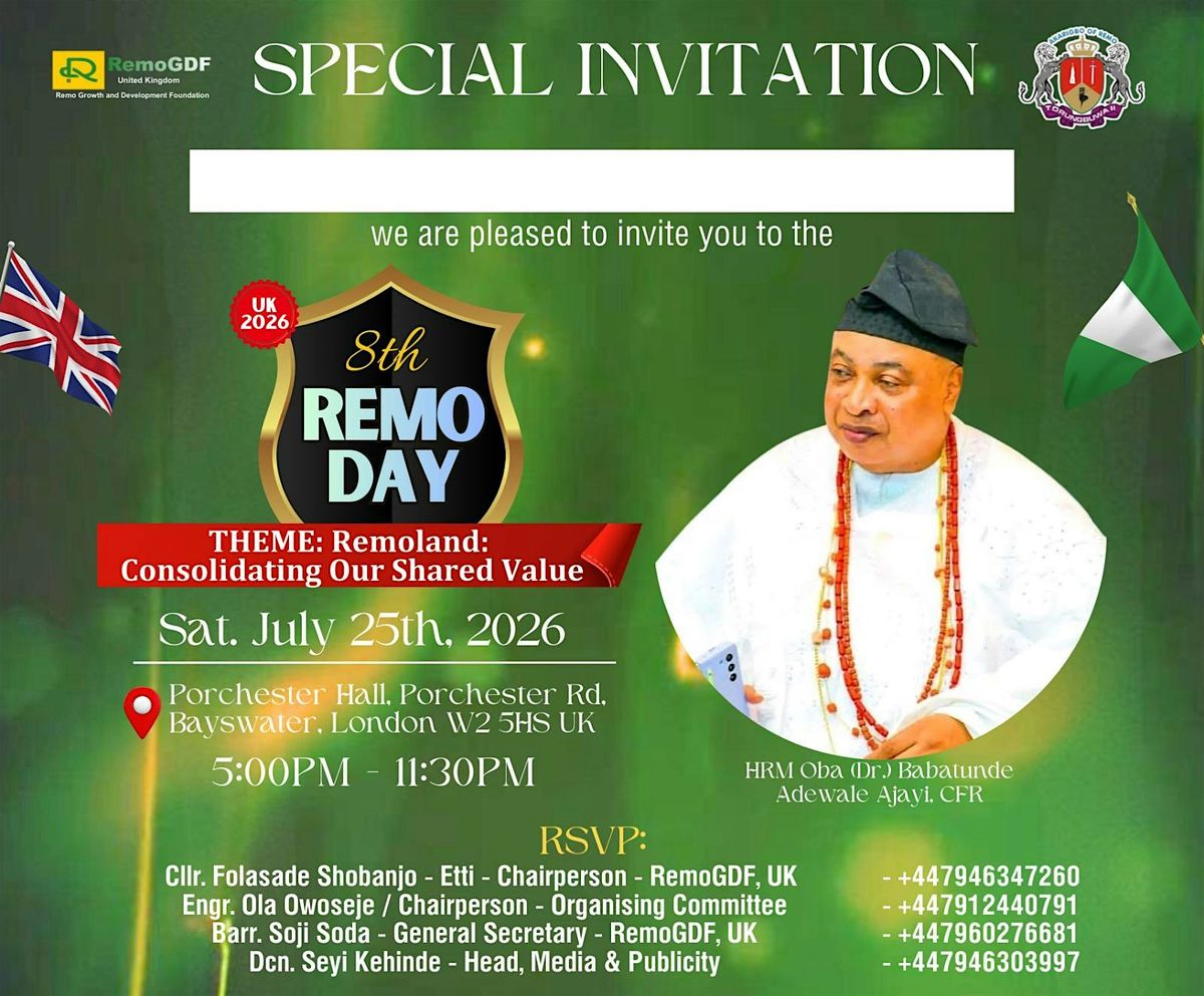 8th Remo Day UK Celebration