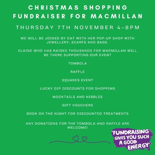 Christmas Shopping Fundraiser for MacMillan