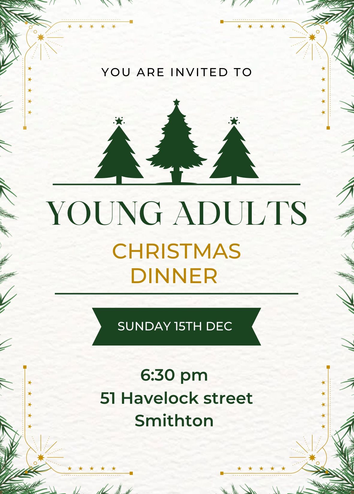 \ud83c\udf84Circular Head Young Adults Christmas Dinner \ud83c\udf84 