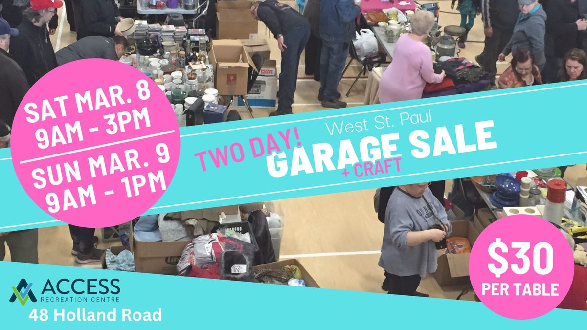 West St. Paul TWO day Garage + Craft Sale