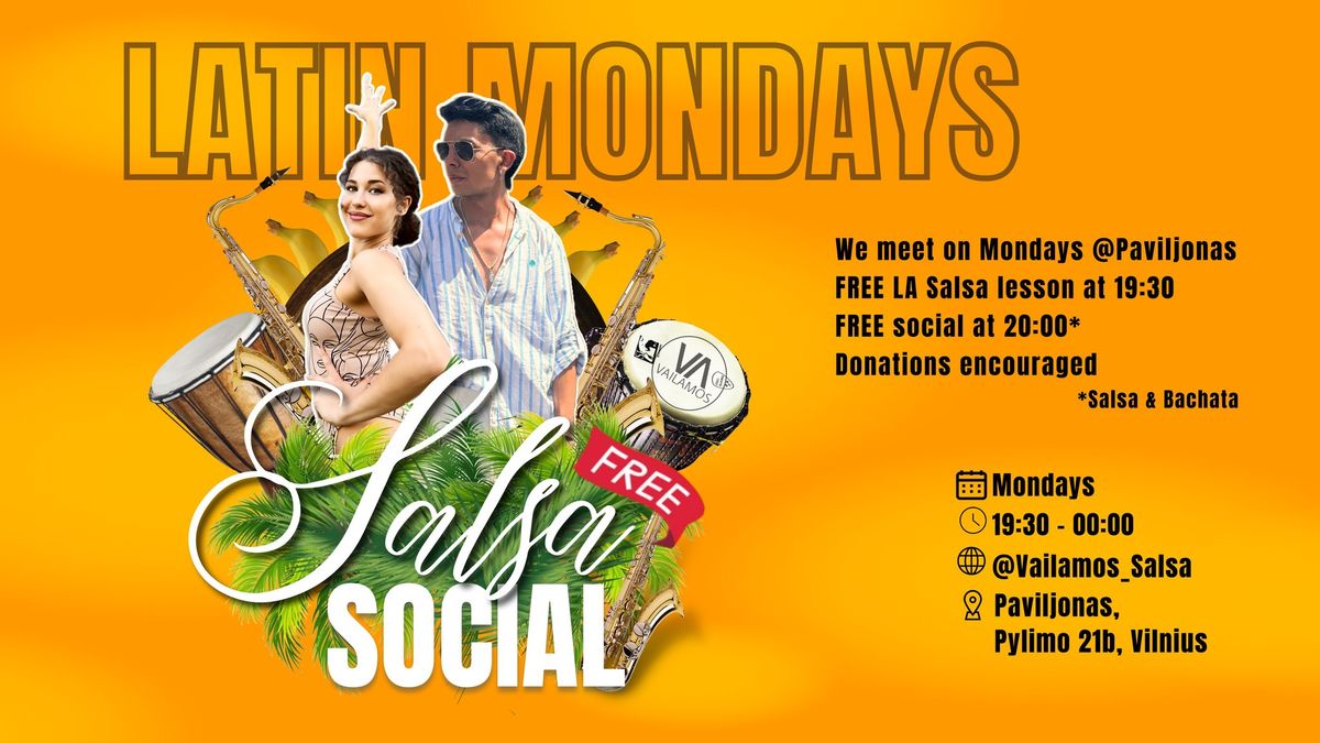 LATIN MONDAYS - Free Salsa & Bachata Social 