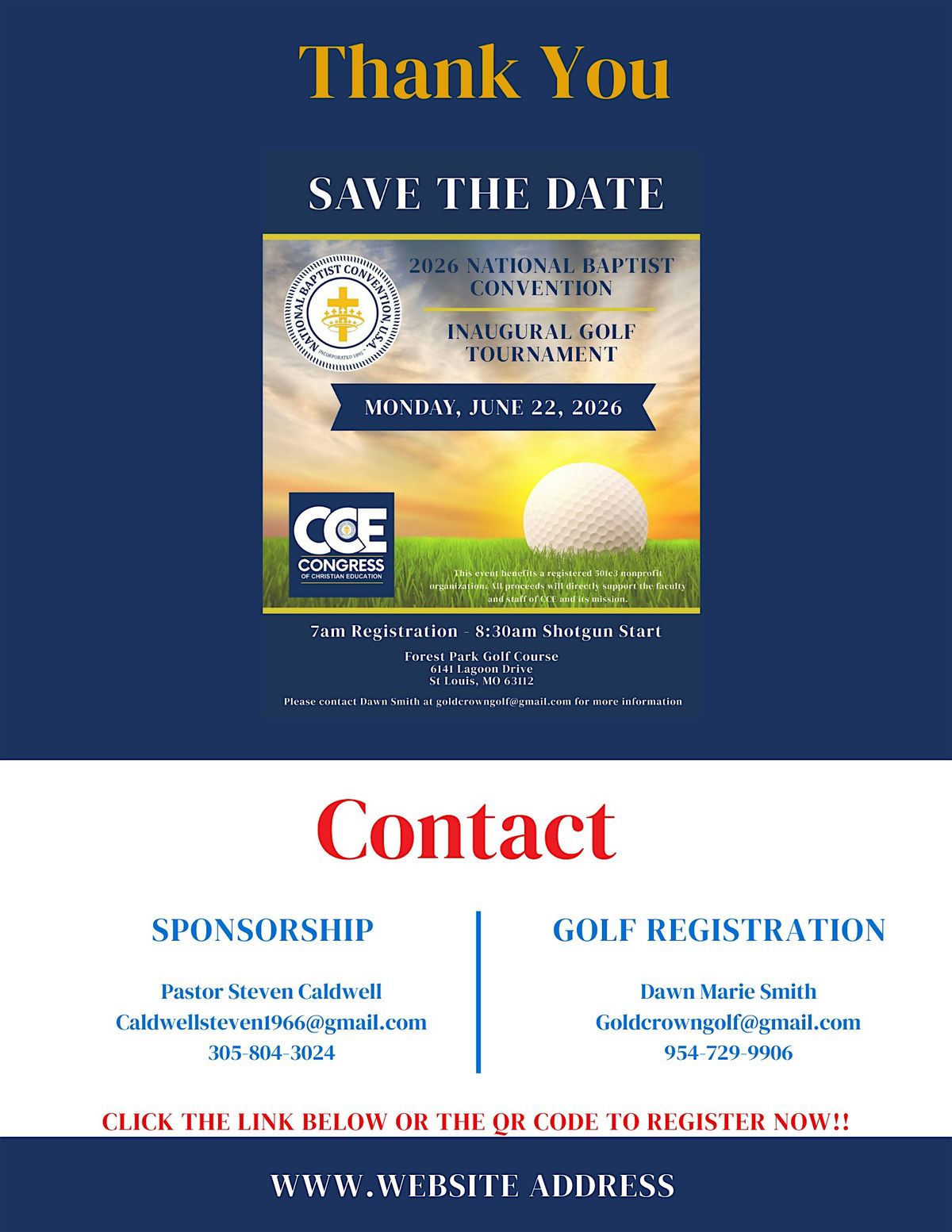 2026 National Baptist CCE Inaugural Golf Tournament