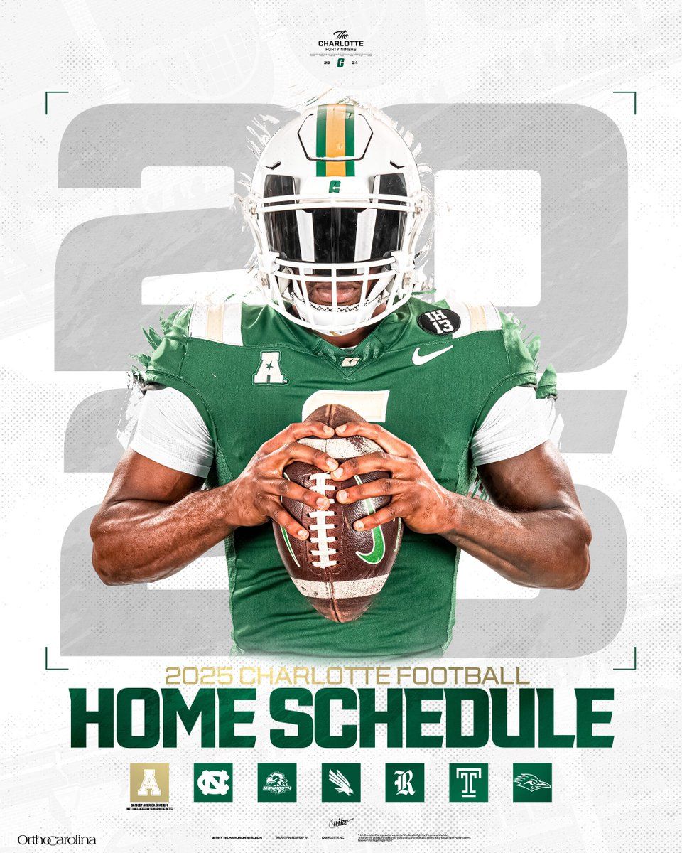 2025 Charlotte 49ers Football Season Tickets (Includes Tickets To All Regular Season Home Games)