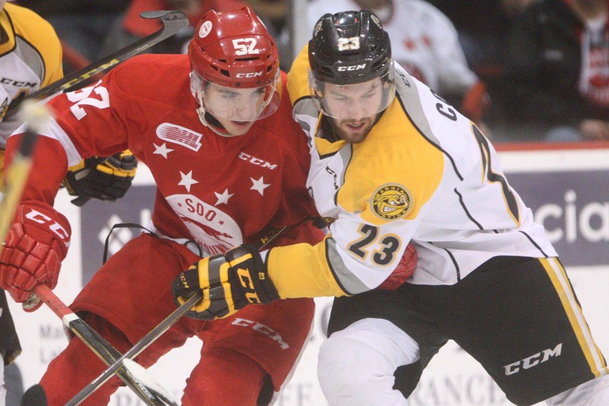 Sarnia Sting at Soo Greyhounds at GFL Memorial Gardens