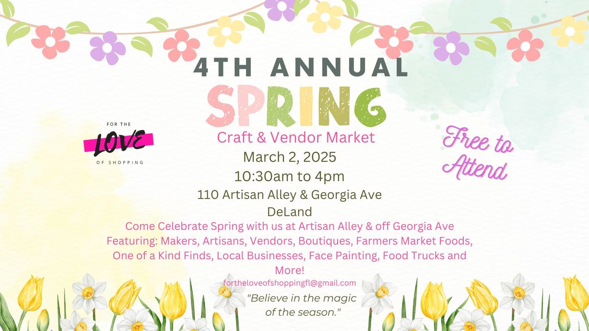 4th Annual Spring Craft & Vendor Market at Artisan Alley