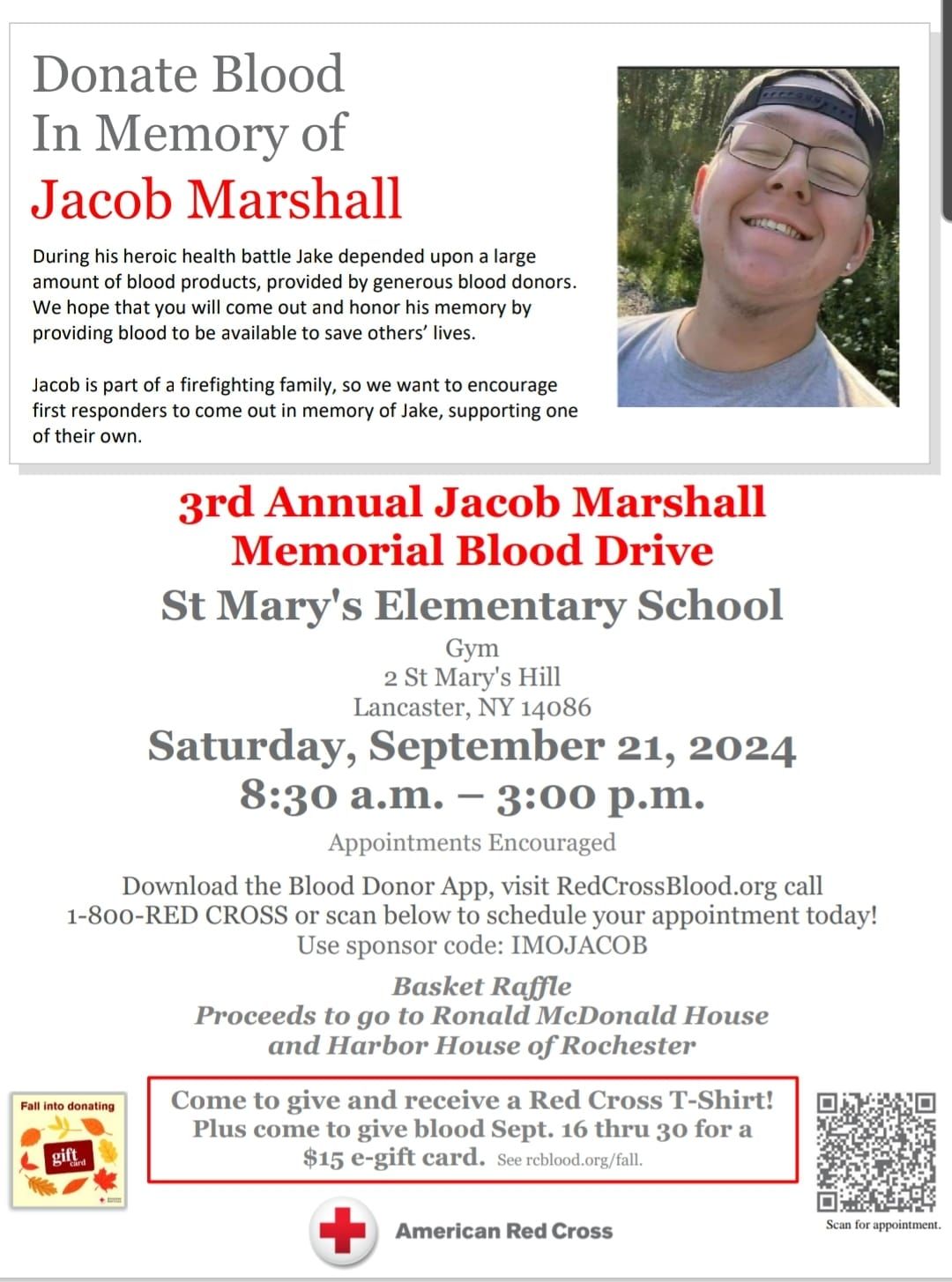 Jacob Marshall 3rd Annual Memorial Blood Drive