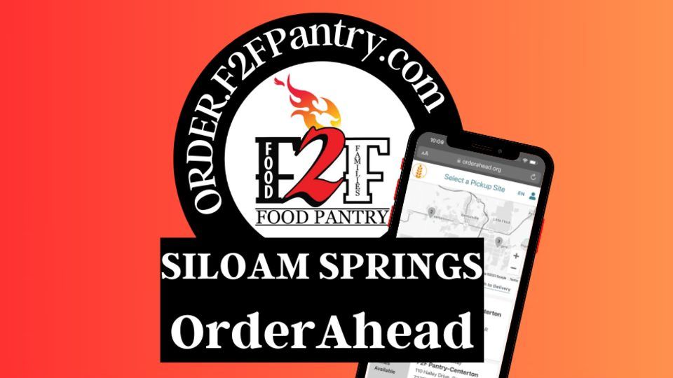 Siloam Springs OrderAhead Food Pantry - F2FPantry at Sam's Furniture Siloam Springs Parking Lot