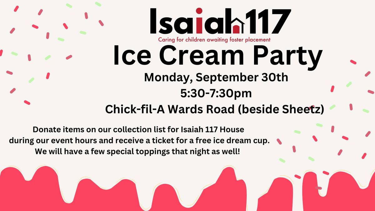 Ice Cream Party for Isaiah 117 House Collection Event