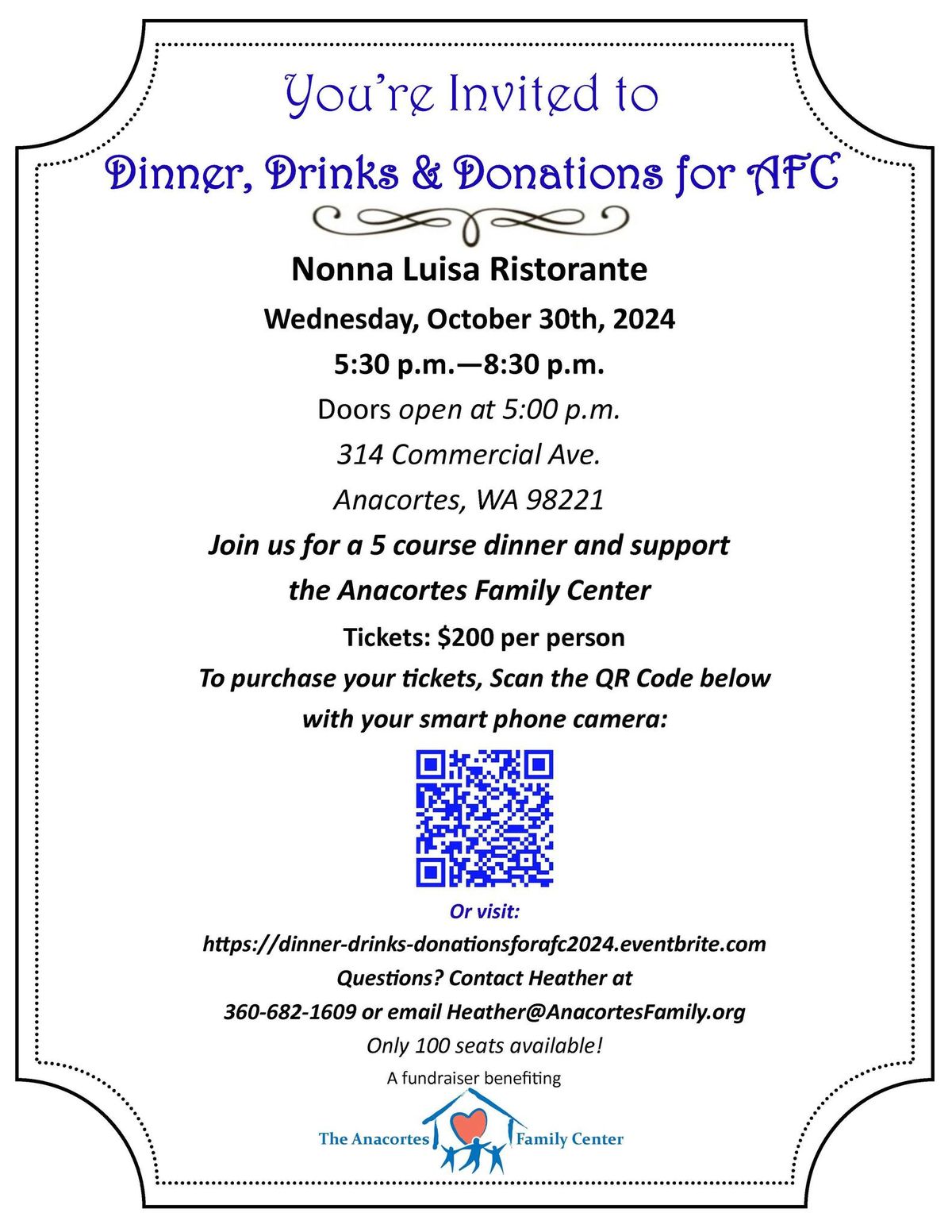 Dinner, Drinks & Donations for AFC 