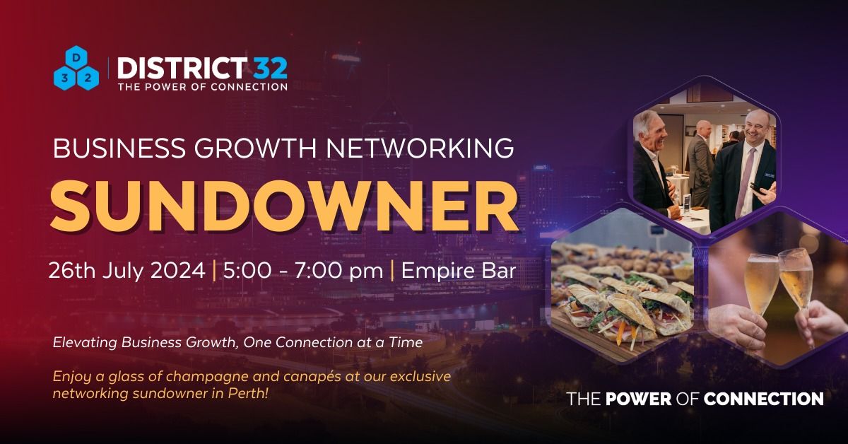 District32 Business Networking Sundowner - Perth - Fri 26 July