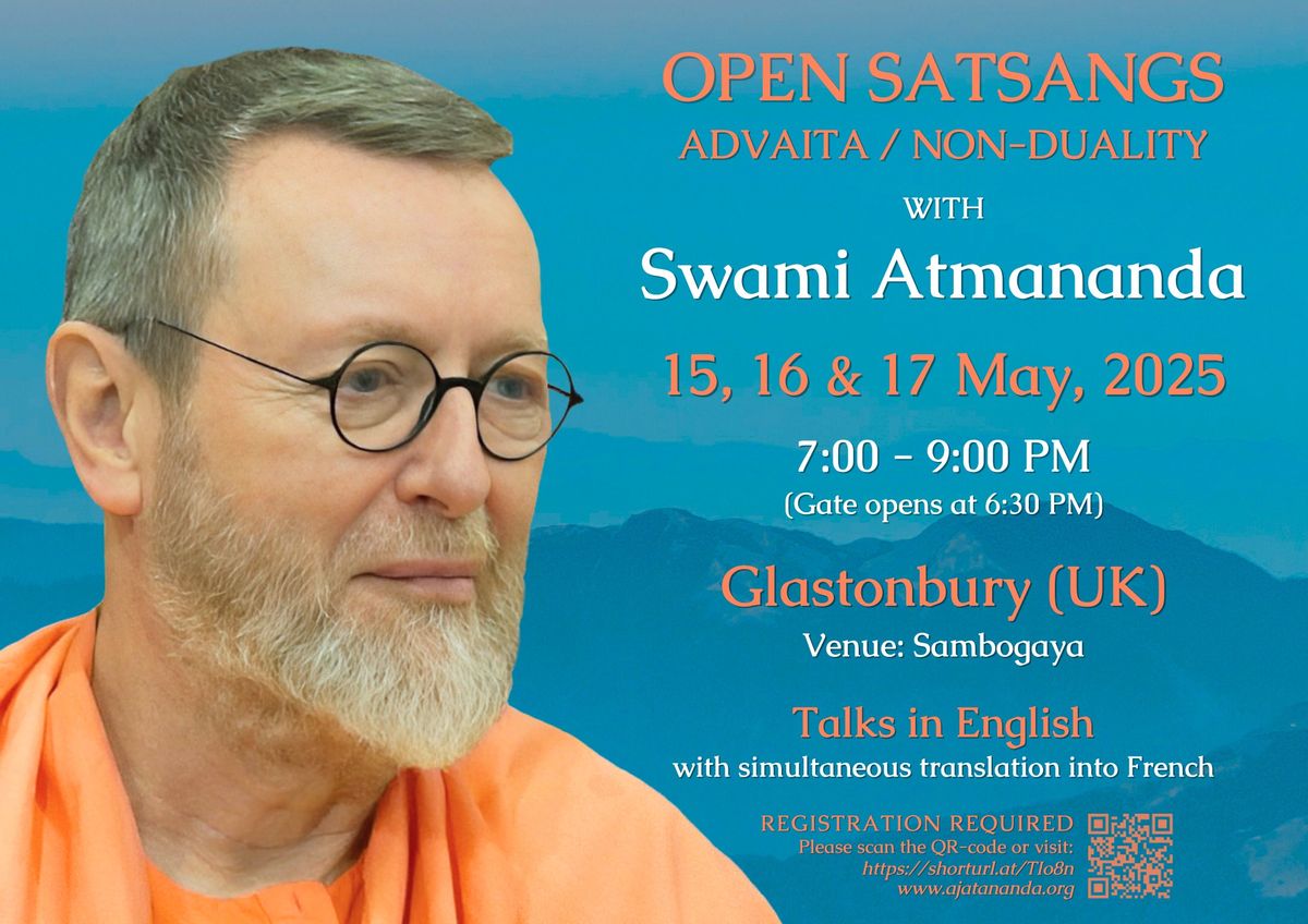 Non-Duality Evening Satsang meetings with Swami Atmananda - Glastonbury UK