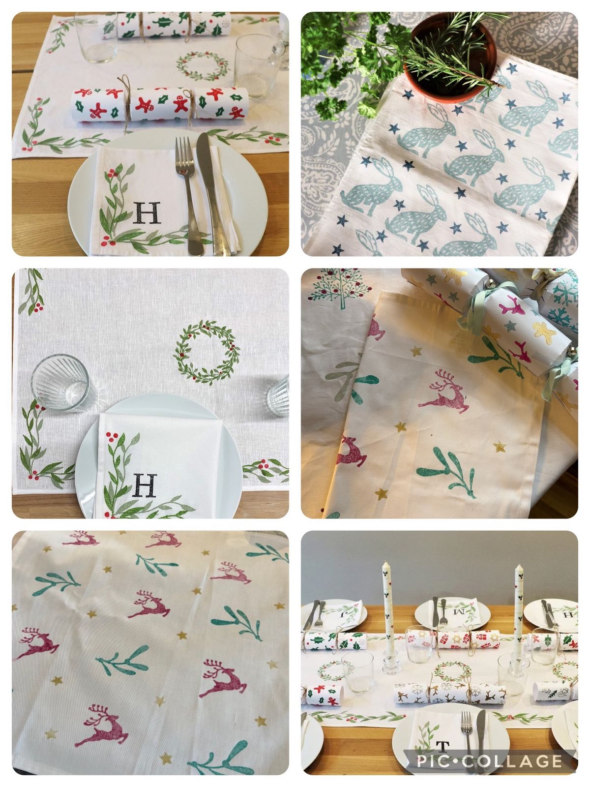 Block Printing Christmas Napkin Workshop 