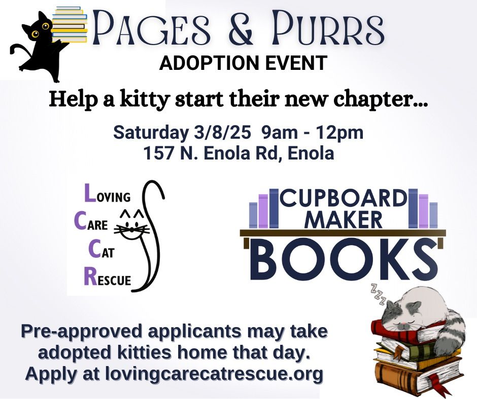 Pages and Purrs Adoption Event