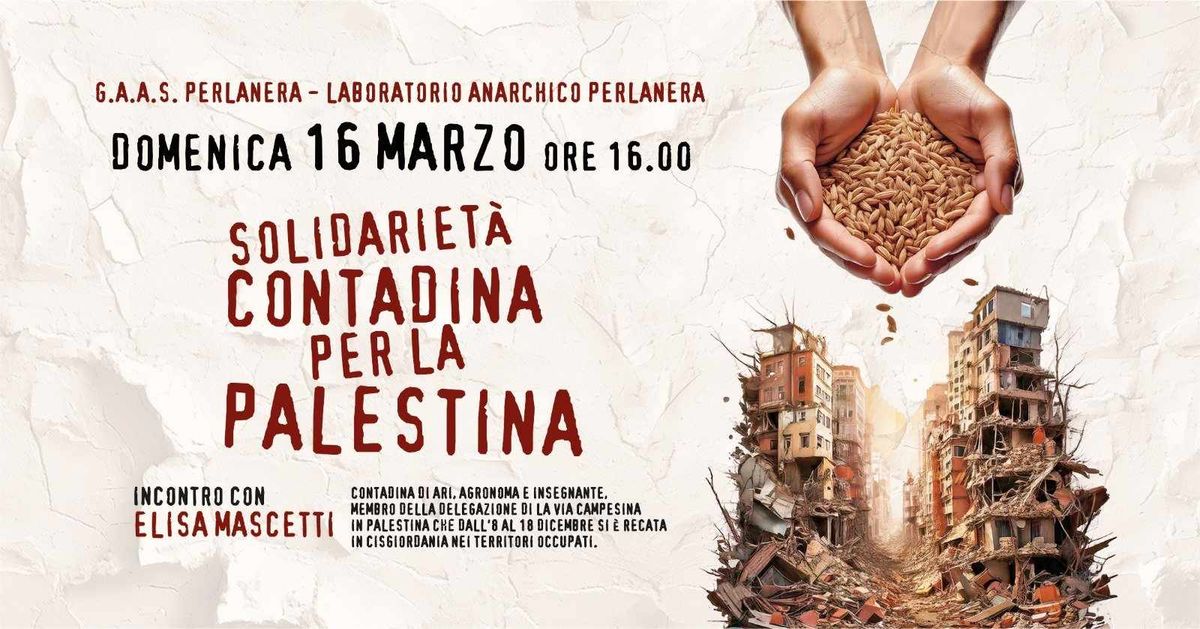 Solidariet\u00e0 con la Palestina - incontro con Elisa Mascetti