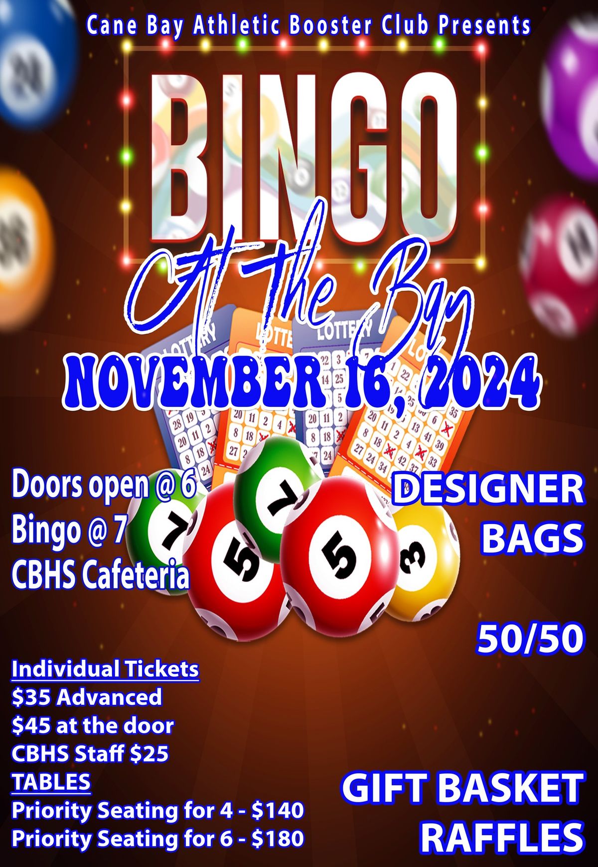 3rd Annual Bingo @ the Bay 