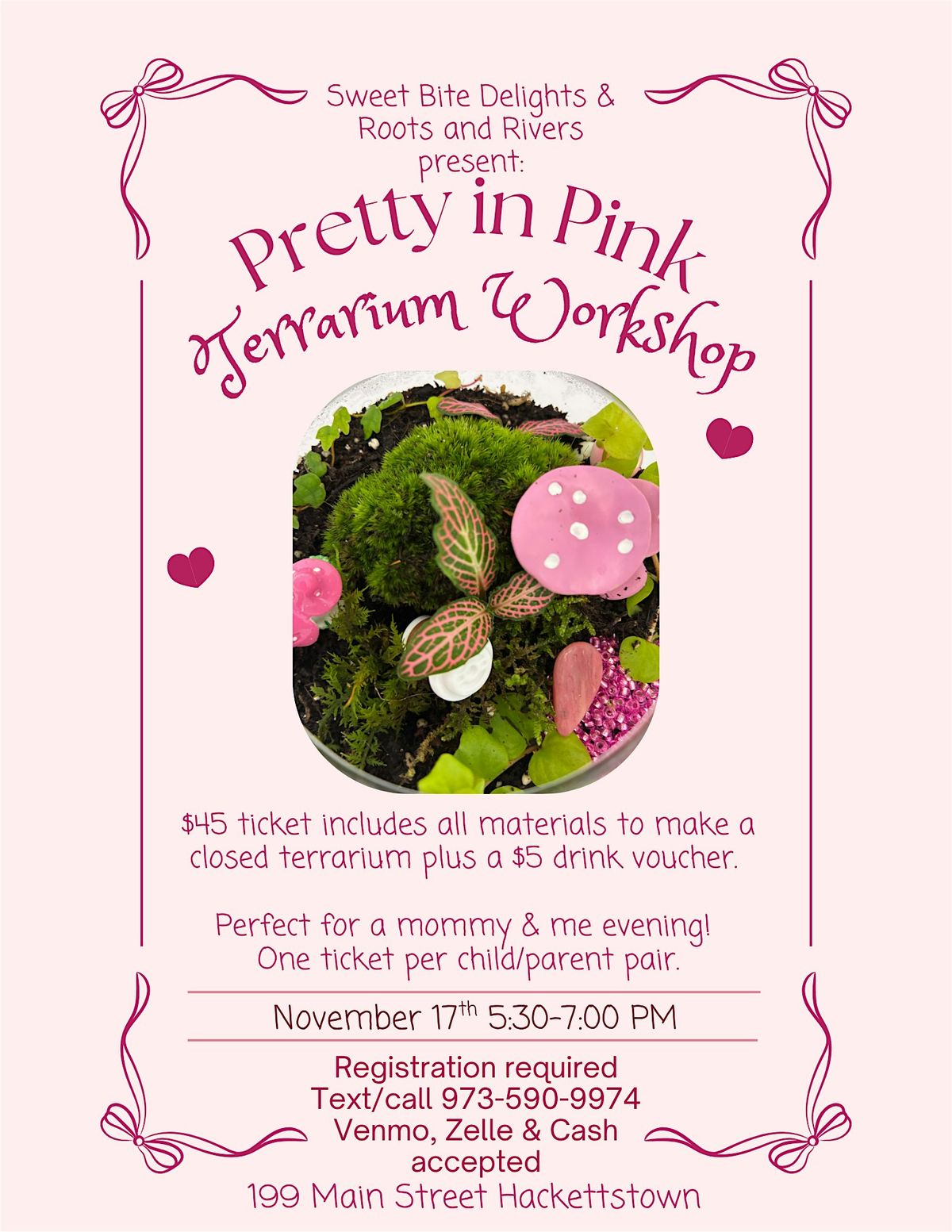 Pretty in Pink Terrarium Workshop