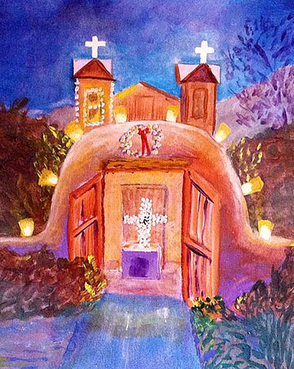 Paint Night Out! "Santuario at Christmas" with Laura & Mickey