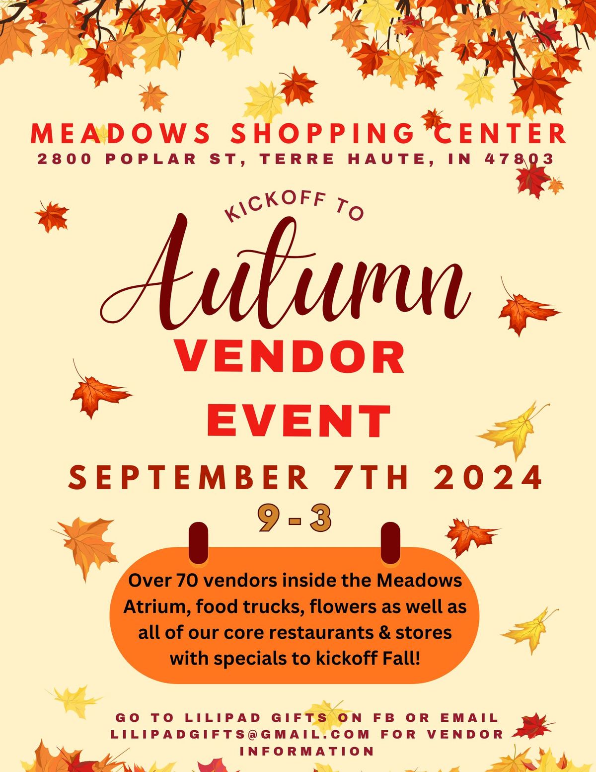 Kickoff to Fall Vendor Event at Meadows 