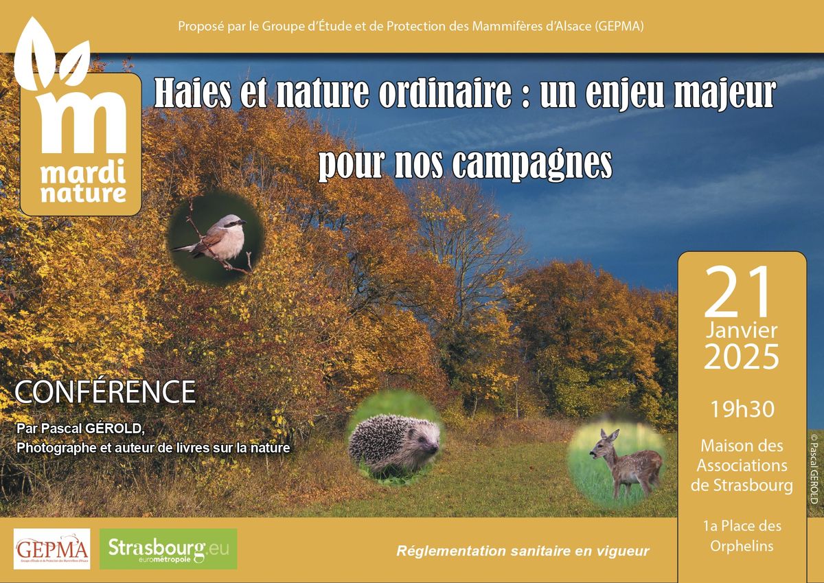 Conf\u00e9rence Mardi Nature : Haies et nature ordinaire : un enjeu majeur pour nos campagnes