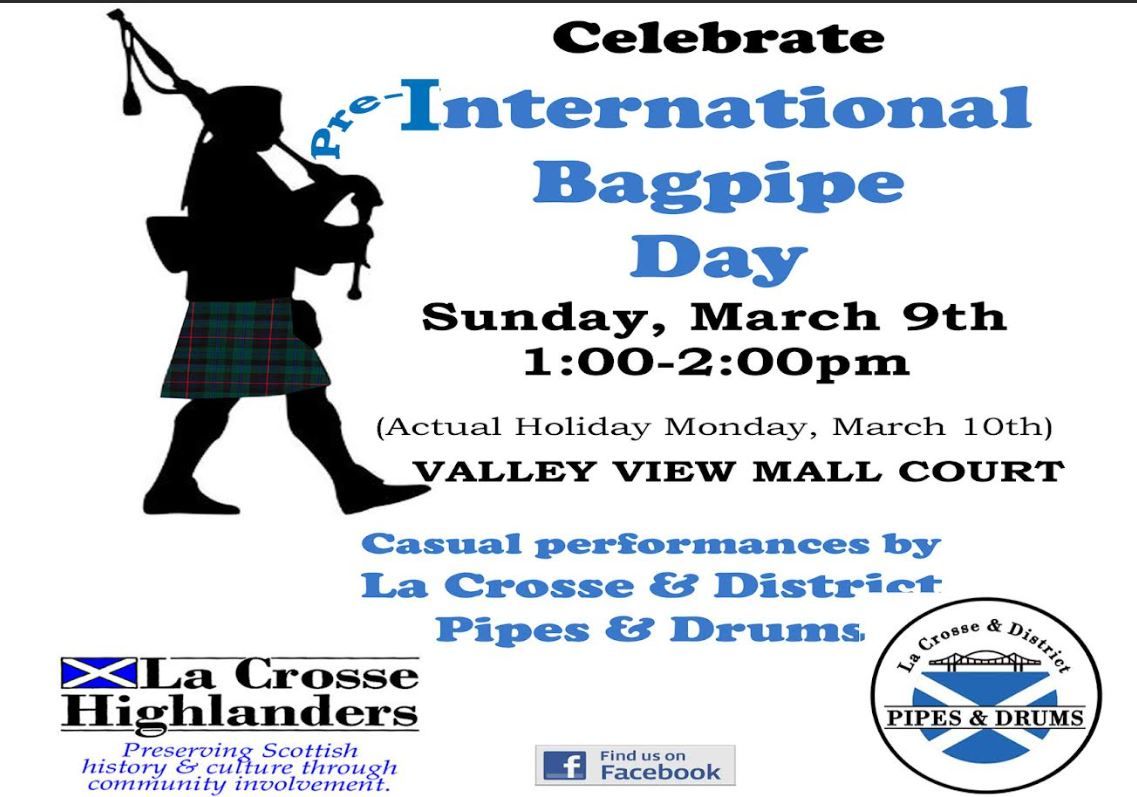 International Bagpipe Day-LaCrosse and District Pipes and Drums informal performance