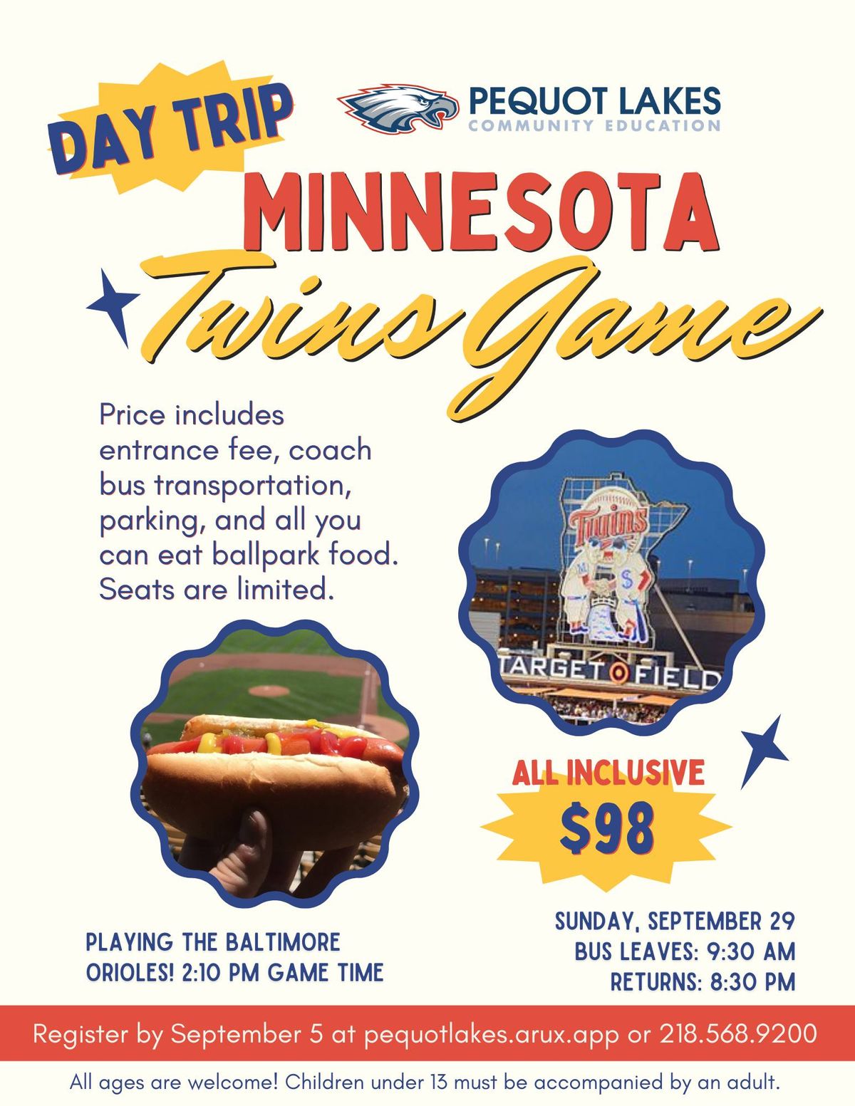 Twins Game Day Trip