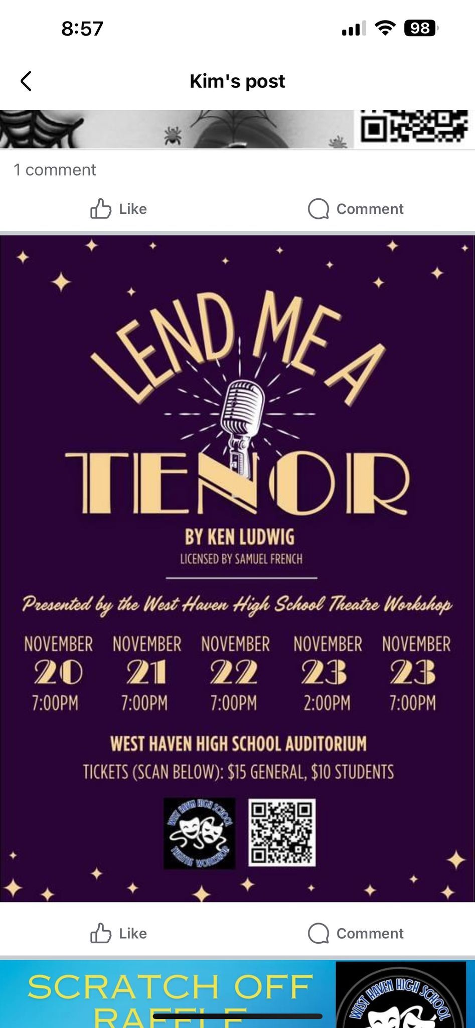 WHHS Theatre Workshop Presents Lend Me a Tenor 