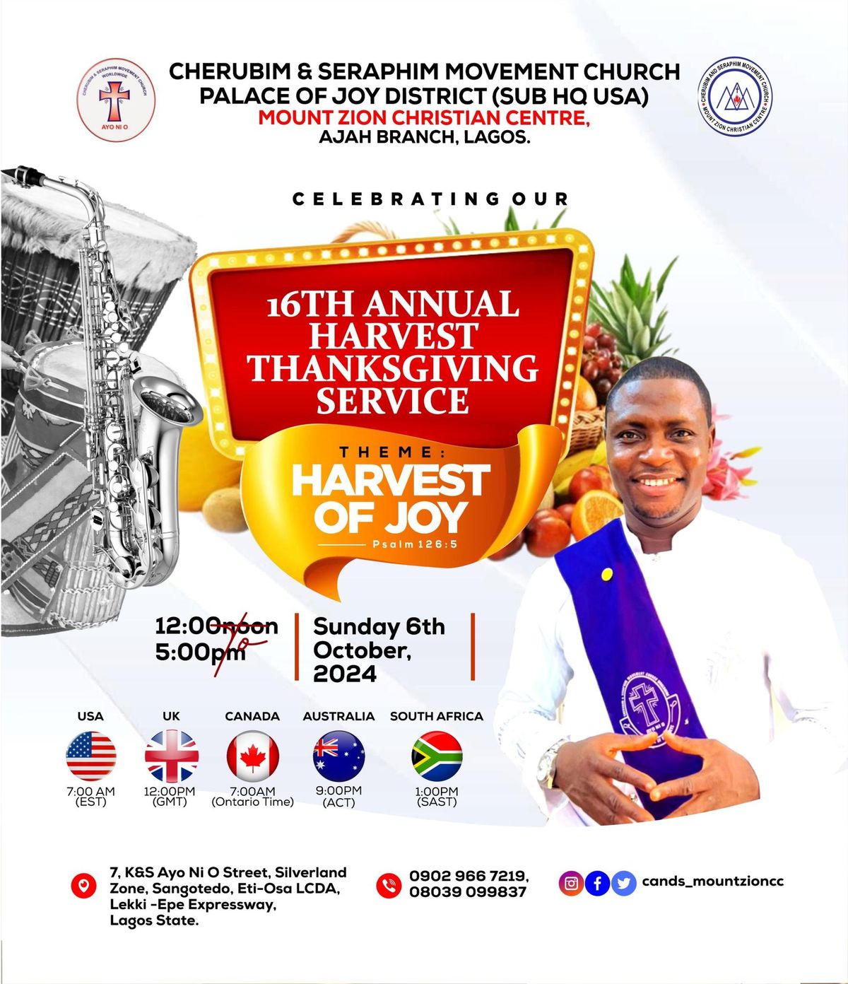 16TH ANNUAL HARVEST THANKSGIVING SERVICE