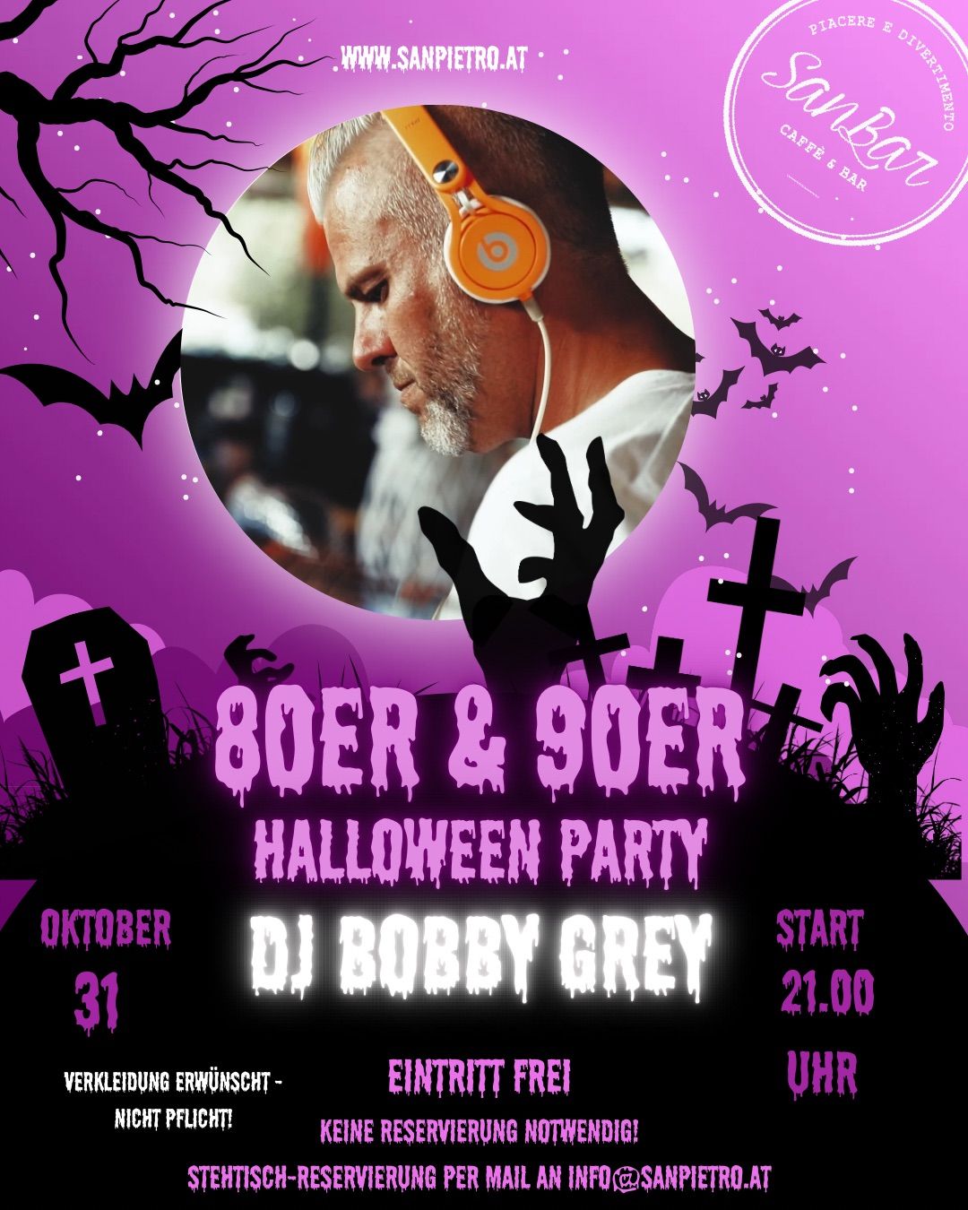 Die ultimative 80er & 90er Halloween Party - DJ Bobby Grey