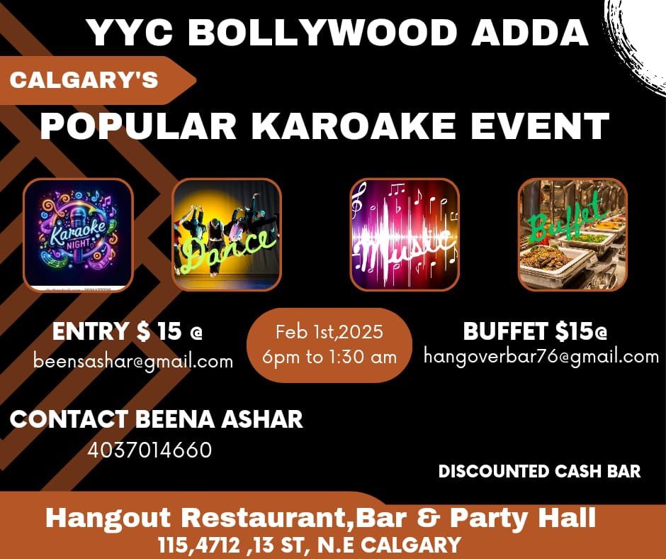 YYC Bollywood Adda Karaoke event 