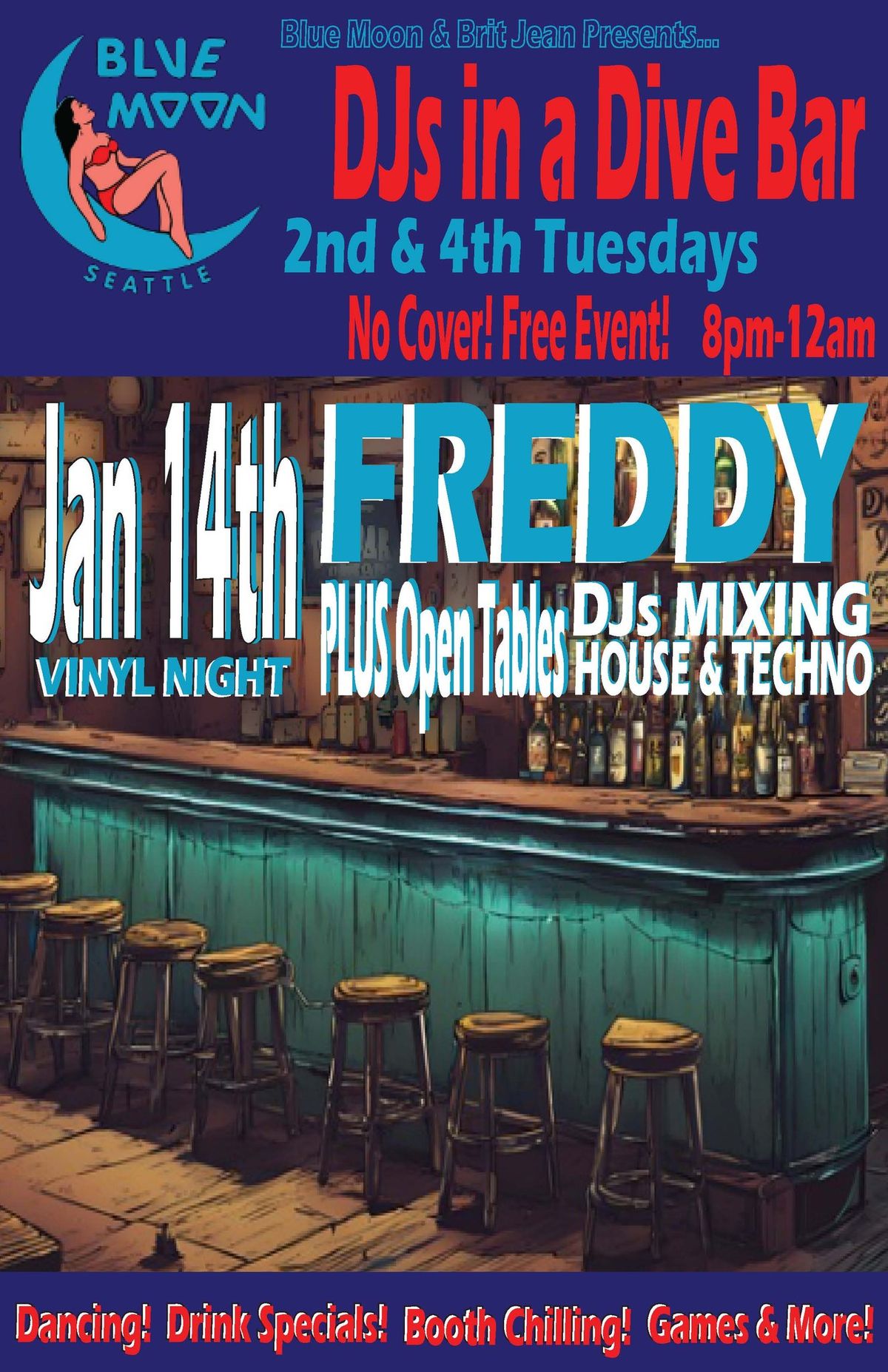 DJs in a Dive Bar! - VINYL NIGHT! FREDDY + Open Turntables!