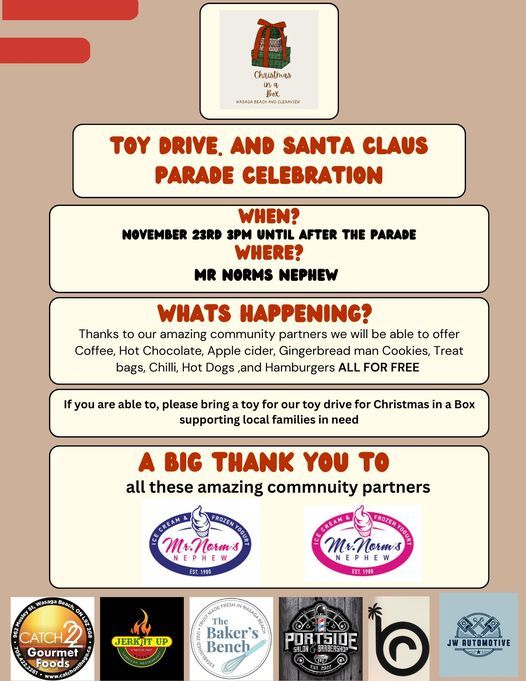 Mr Norms Santa Claus Parade celebration and toy drive 