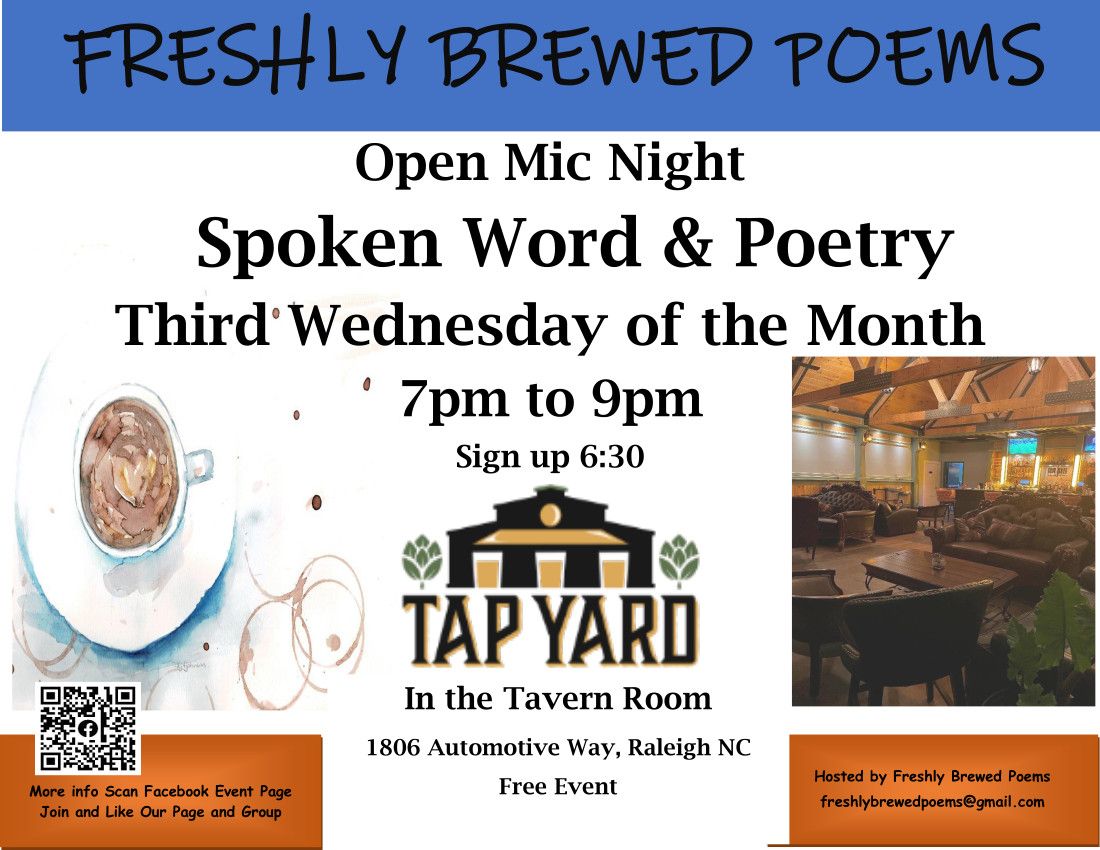 Third Wednesday Open Mic Poetry, Prose, and Spoken Word at Tap Yard