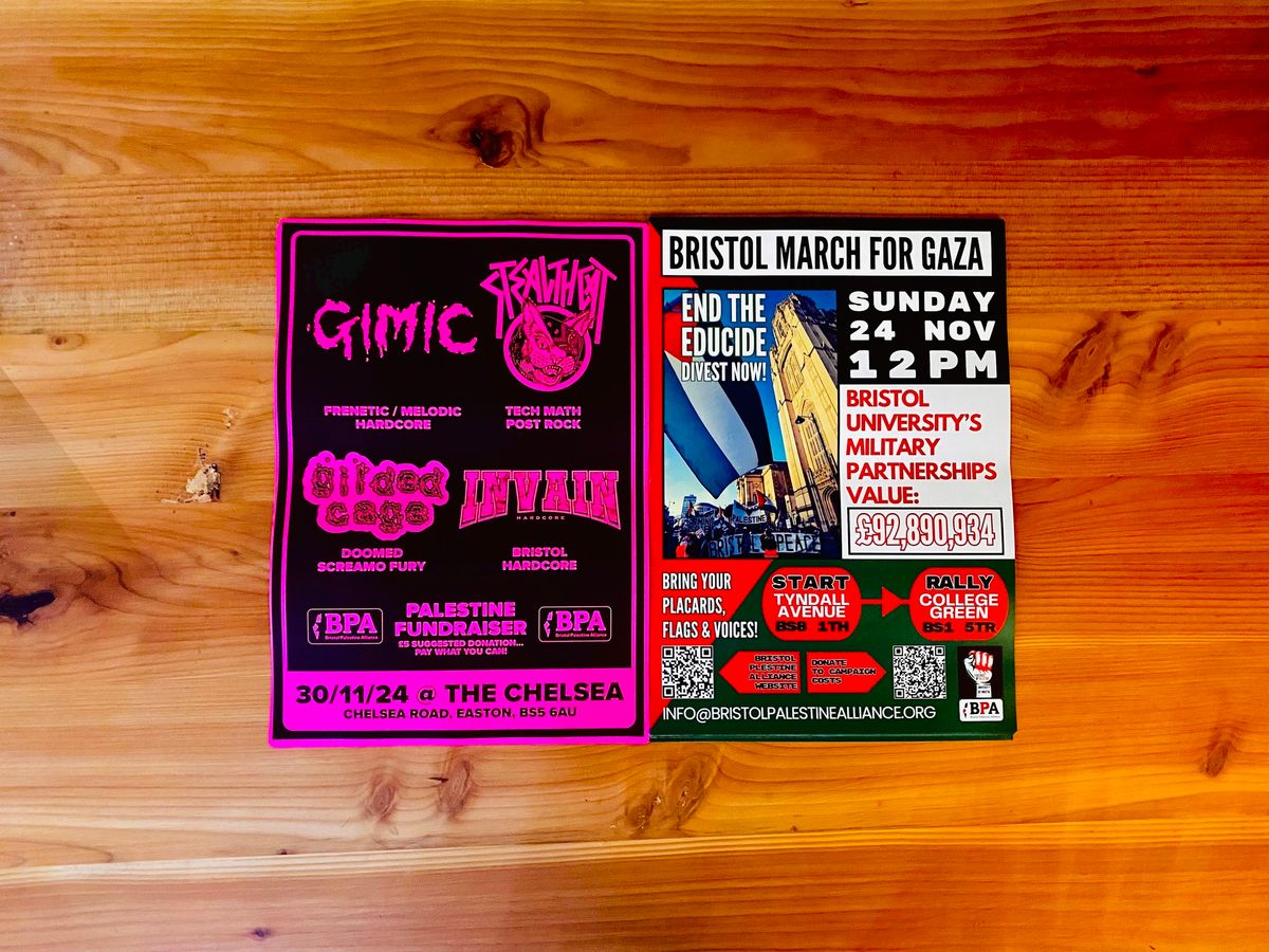 GIMIC \/\/ STEALTH CAT \/\/ GILDED CAGE \/\/ INVAIN- BPA PALESTINE FUNDRAISER @ THE CHELSEA 30\/11\/24