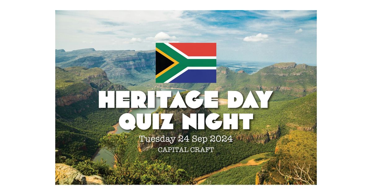 Heritage Day Quiz Night at Capital Craft