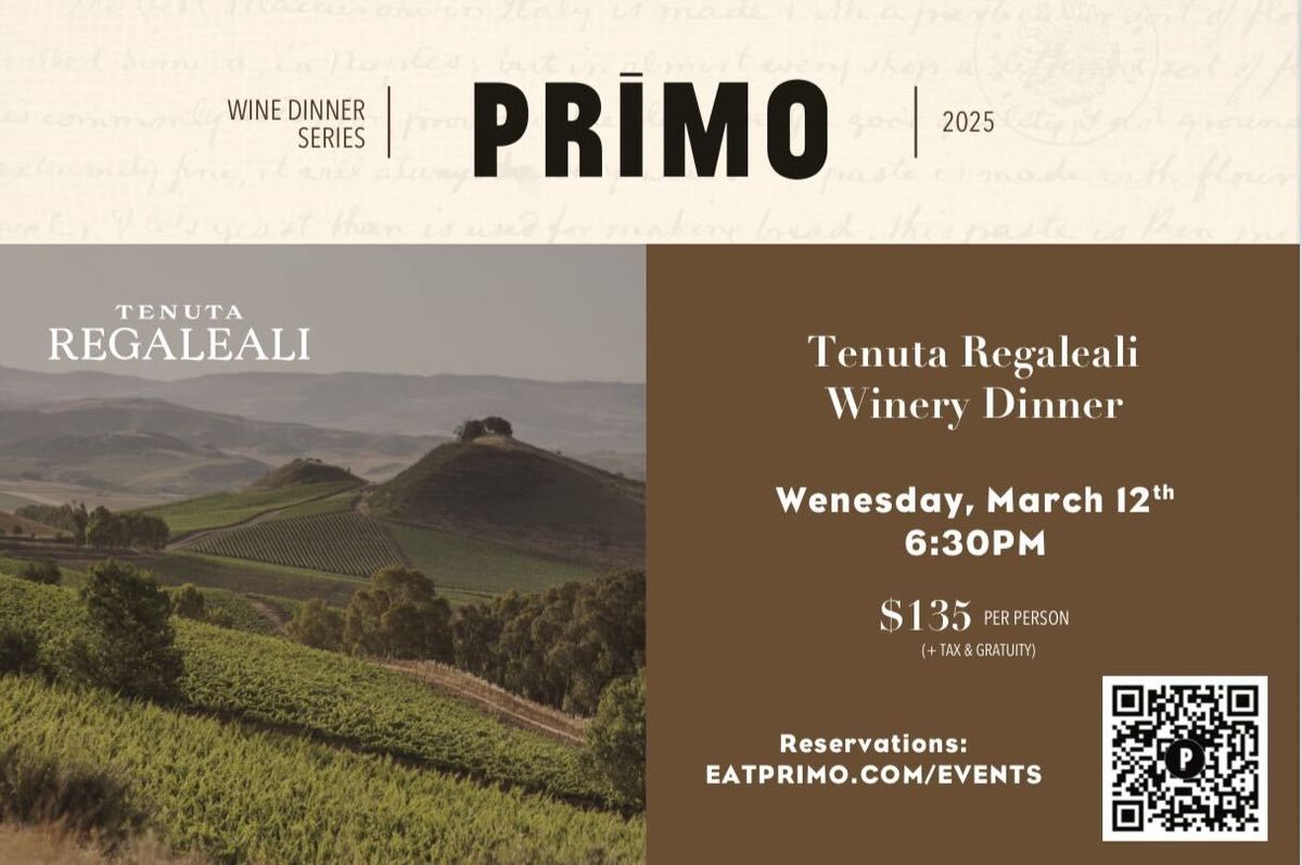 Primo Wine Dinner - Tenuta Regaleali