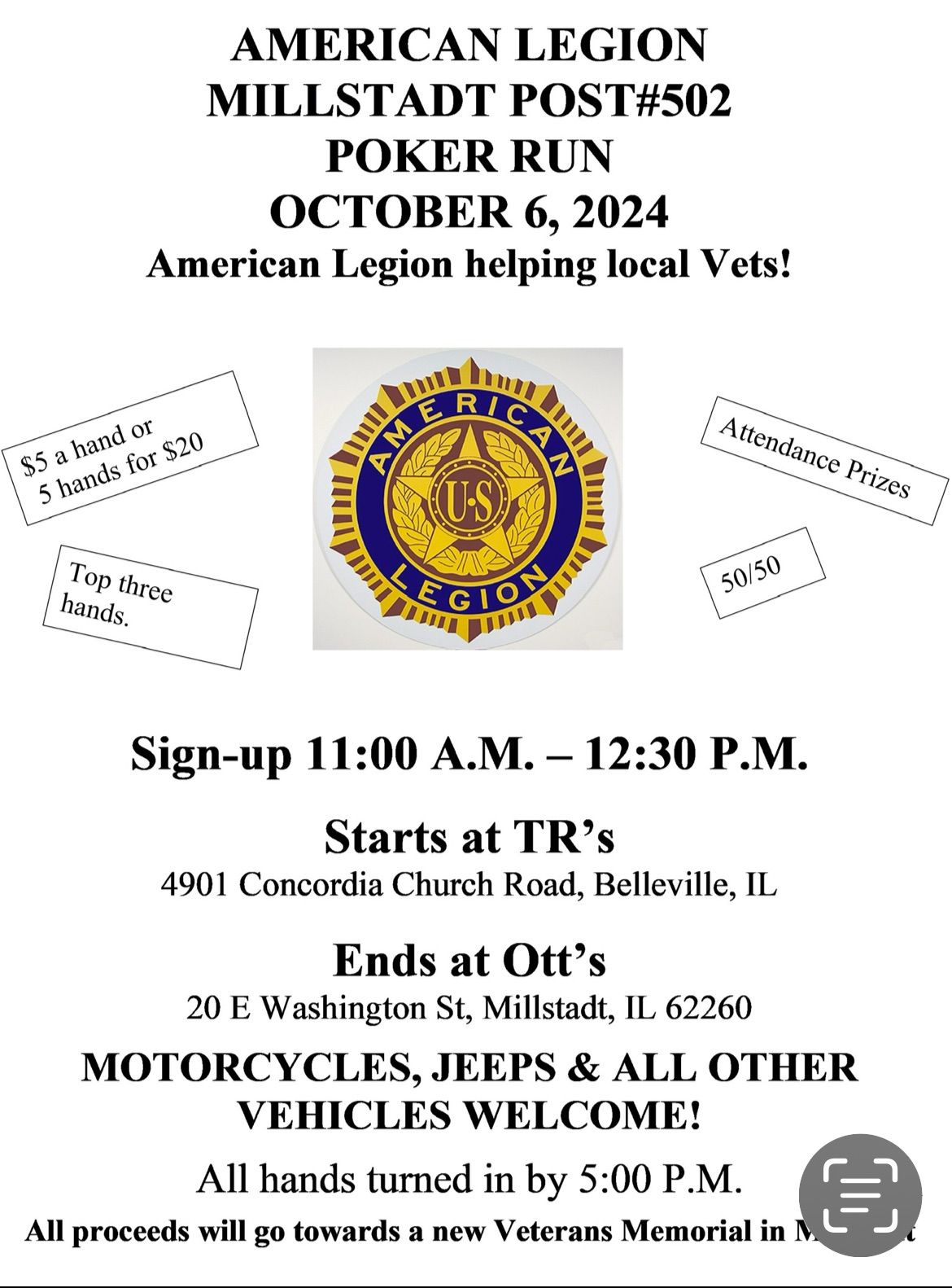 American Legion Post 502 poker run 