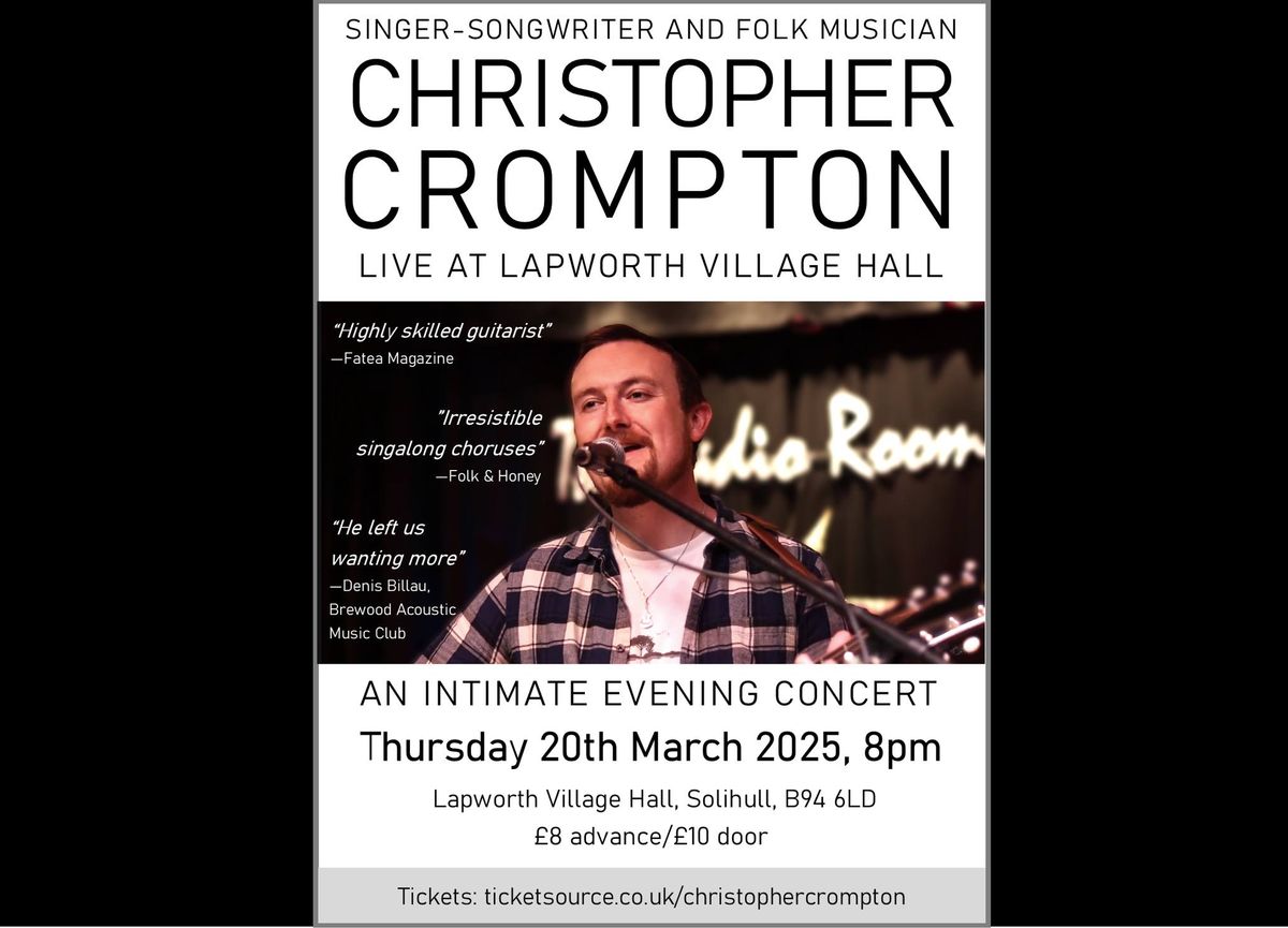 Christopher Crompton Live at Lapworth Village Hall