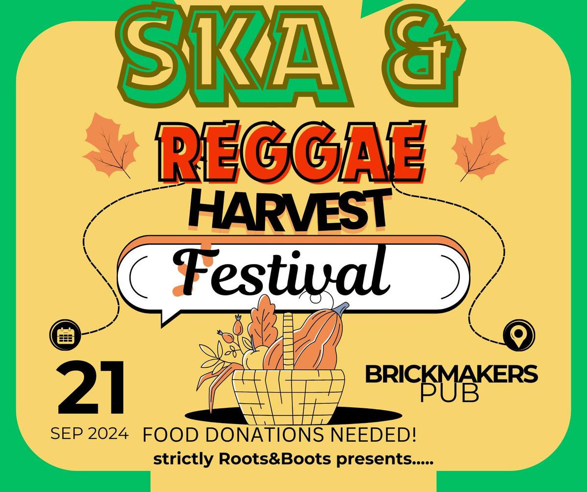 ska and reggae garden party the brickmakers HARVEST FESTIVAL food collection !
