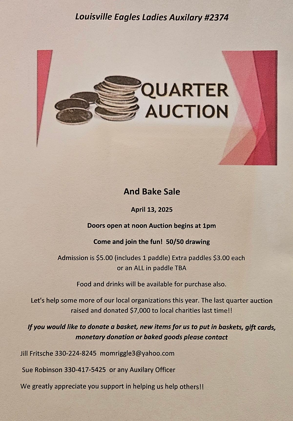 Annual Quarter Auction