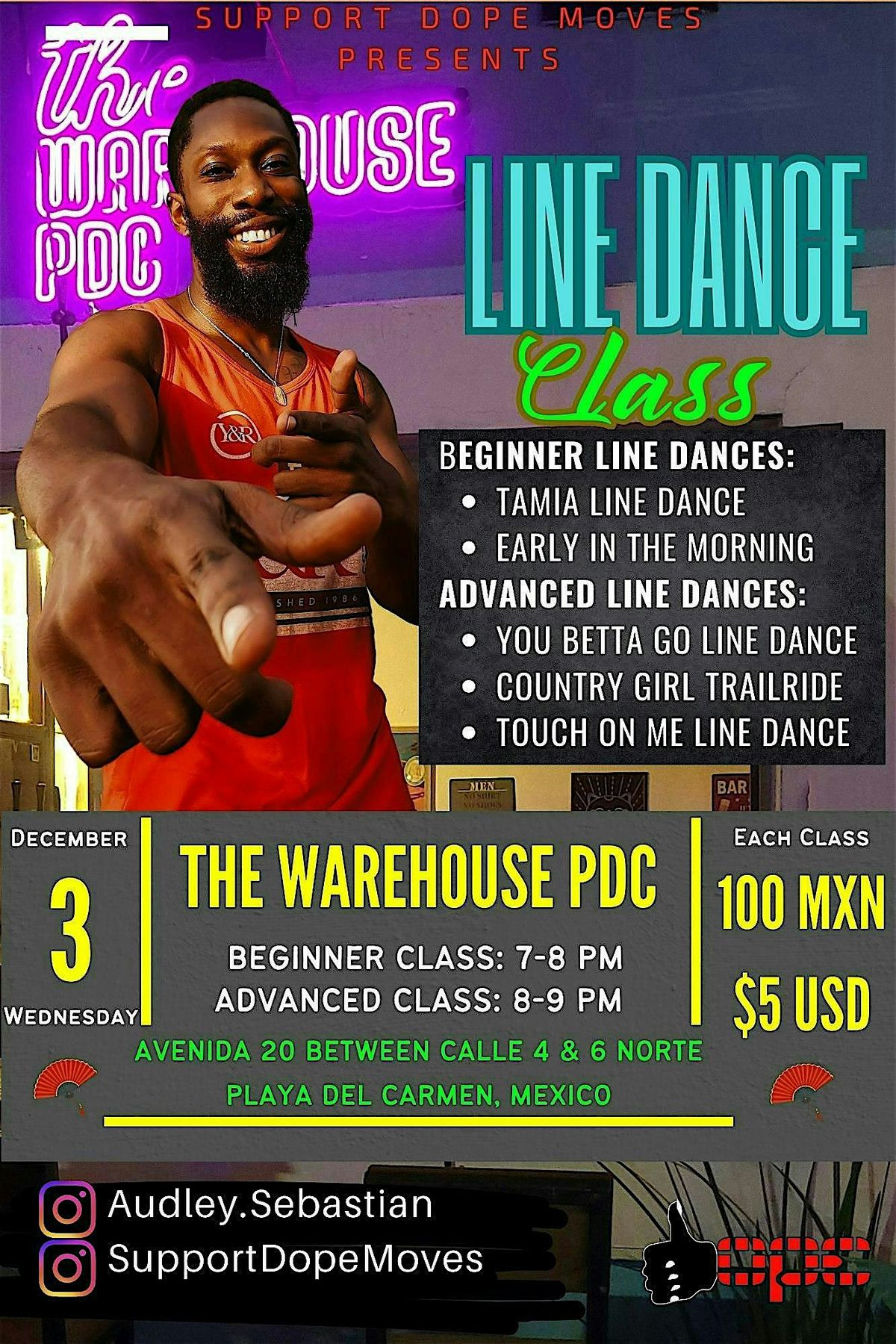 LINE DANCE CLASS in Playa del Carmen, Mexico - December 17, 2025