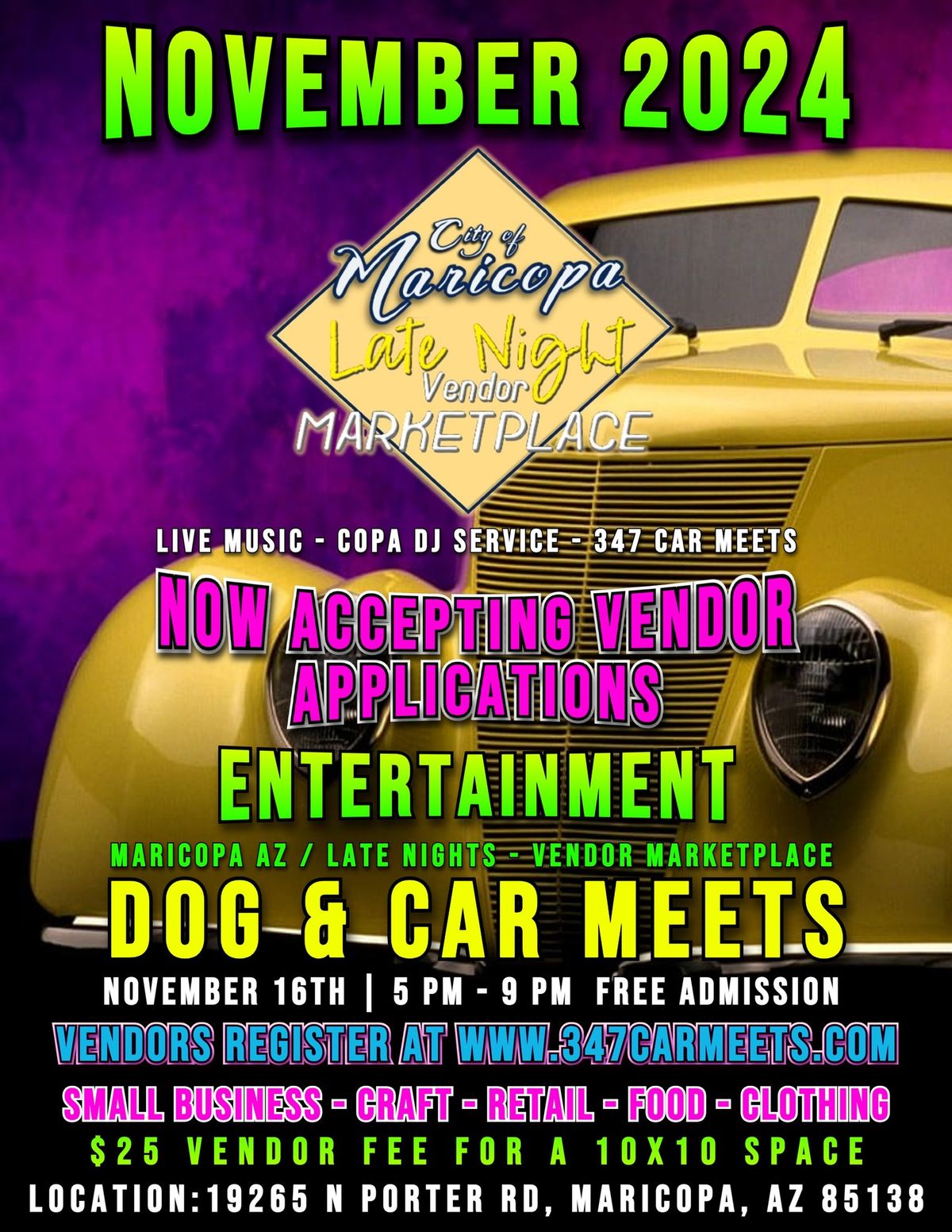 CAR WARS \/ VENDOR NIGHT | CLASSIC CARS - MUSCLE BUILDS - TRUCKS - MOTORCYCLES - IMPORST (DOG & CARS)