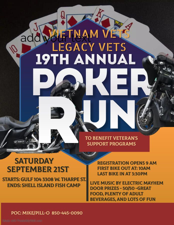 19th Annual Vietnam Vets Legacy Vets MC Memorial Poker Run 